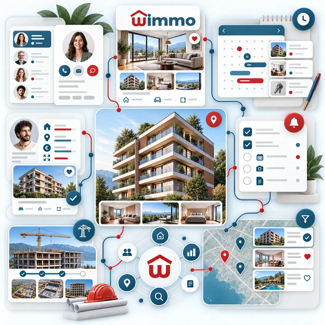 Mosaico delle funzionalità Wimmo